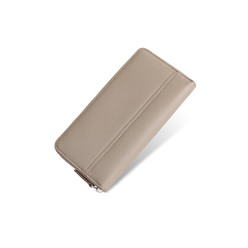 

[Business Leather Factory] Bellows round zipper long wallet Water repellent original leather cow leather unisex large capacity 13 pockets with