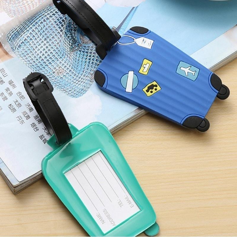 Suitcase Silica Gel Cartoon Luggage Tags  ID Tag Address Holder  Travel Accessories Baggage Tag 1 Pc