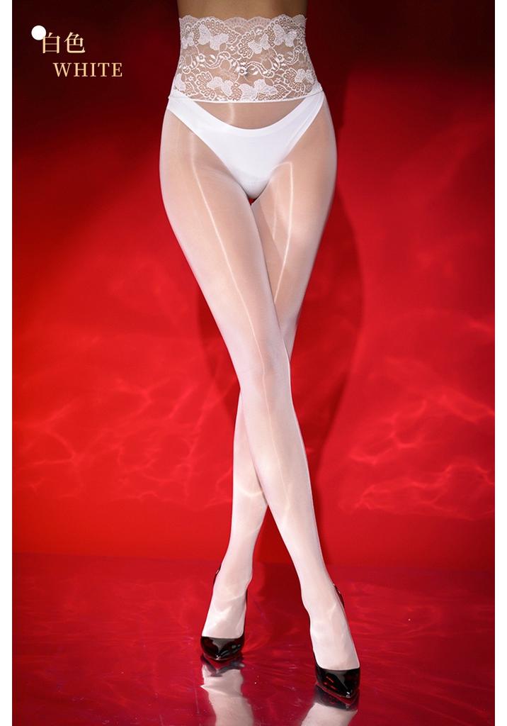 Deep Crotch Seamless Stockings Glossy Black Pantyhose Tempting Lace Shiny Silky Water Glossy Stockings Plus Size Horse Oil Stock
