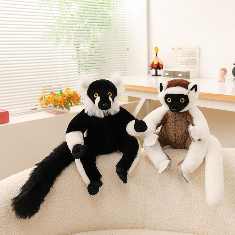 Entzückendes realistisches Lemuren-Stofftier Kuscheltier sitzend Zoo Souvenir Geschenk für Kinder Geburtstag