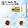 RV Water Inlet Connection City Water Fill Inlet Flange Brass With Check Valve RV Water Hose Connector Replacement 1/2" NPT Male City Water Fill