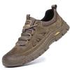 Men's shoes genuine leather men's casual wear-resistant mountaineering shoes outdoor platform hiking shoes men