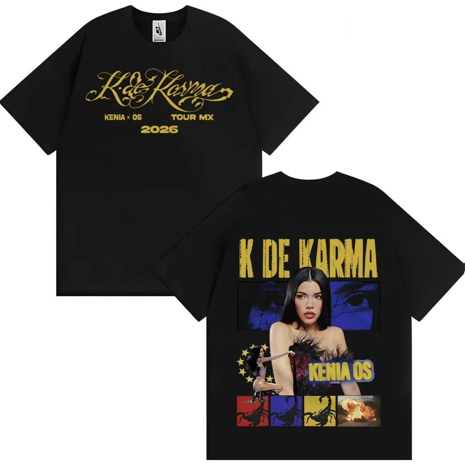 

Singer Kenia Os 2026 Fashion Double Sided Print T Shirt Oversized Tshirt Men Women Gothic Cotton Short Sleeve T-shirt Streetwear S чёрный