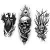 3pcs Temporary Tattoo Realistic Temporary Tattoos Skull Tattoo Abstract Artistic Design Flower Tattoo For Thighs Arms Women