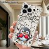 Phone case: 2D flat, suitable for iPhone 18 17 16 15 14 13 Pro protective case, boxing little penguin, perfect holiday gift for Christmas and Hallowee