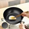 Flat Bottomed Iron Pot with Hammer Pattern Household Coating Old-fashioned Non Stick Pot Forged Stir Fry Pan Stir Fry Pan Induction Cooker Gas Stove