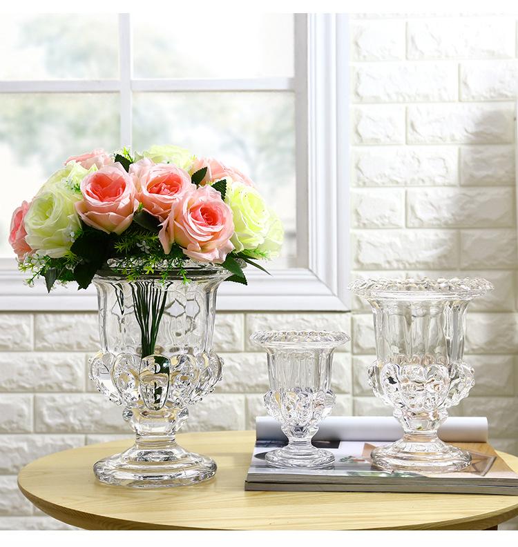 Vaso Alto da Pavimento di Lusso Stile Nordico Moderno Piccolo da Tavolo Vetro Trasparente di Lusso per Arredamento Casa PC per Soggiorno Cucina Grande