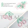 20Pcs Cherry Shaped Paper Clips 2‑Color Red and Green Fruit Shaped Paper Clips Small Size 3.1 ×3.1cm Fruit Pin
