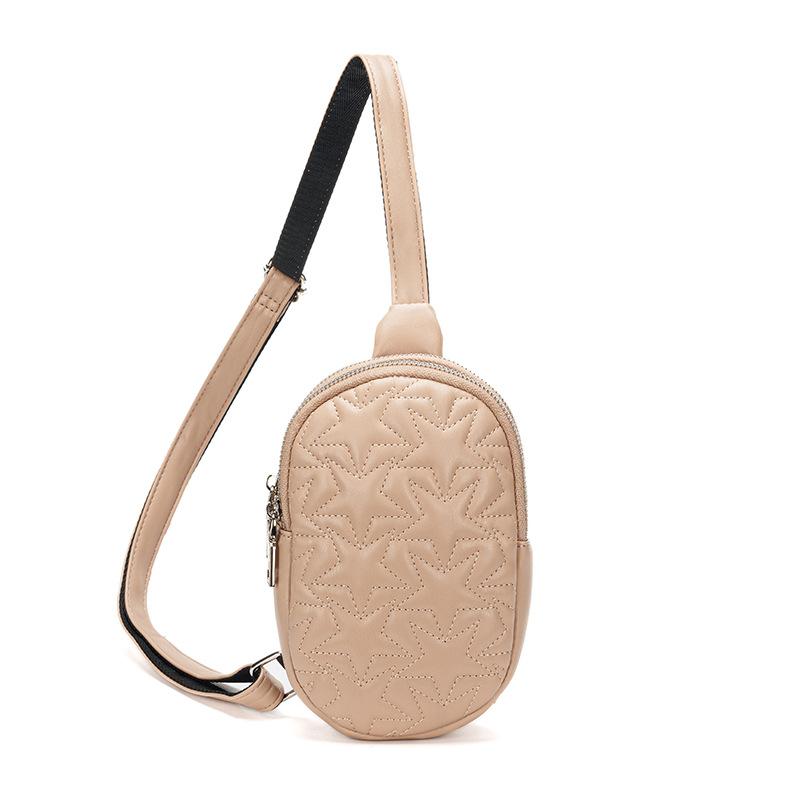 Crossbody Sports Chest Bag Women Pentagram Outdoor Riding Hiking Lightweight Waterproof PU Multifunctional Bag