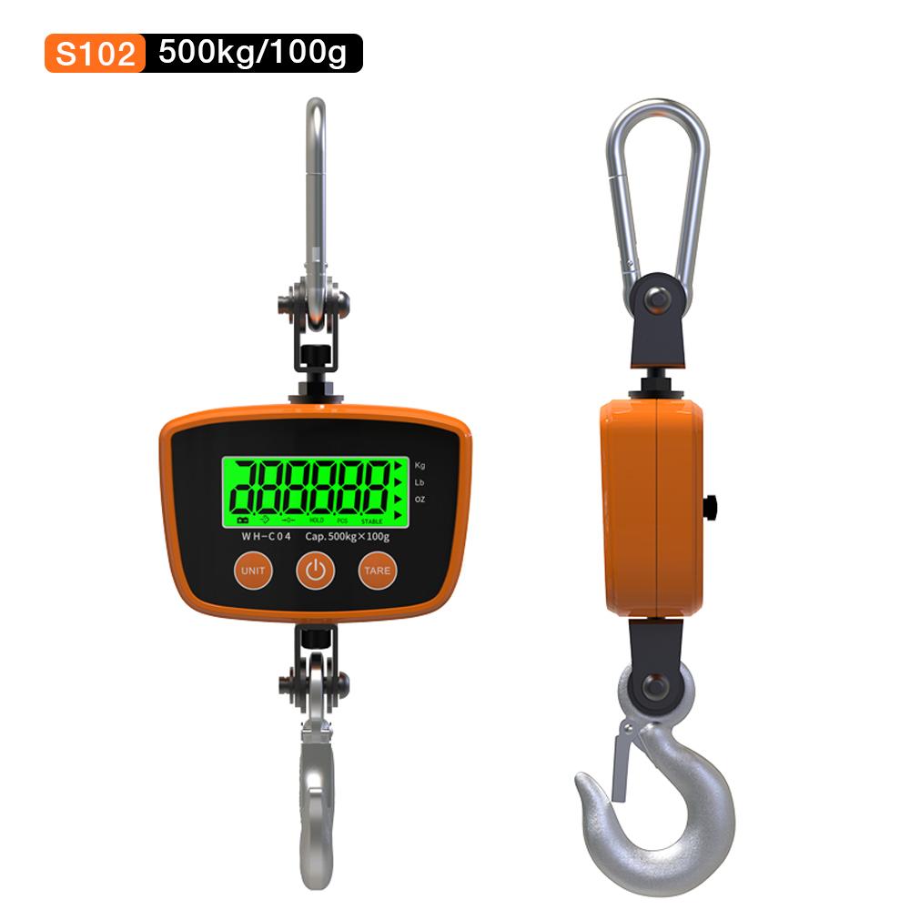 LCD Digital Crane Scale Heavy Duty Weight Hook-Hanging Scale Weighing Tool Industrial Electronic Scale 300kg/500kg Optional