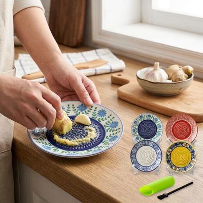 Textured Raised Ceramic Garlic Grater Manual Fruit Vegetable Puree Grinder  Tomato Grating