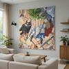 Fantasy Adventure Hero Party Tapestry Flat Print Anime Elf Girl Wall Art For Bedroom Dorm Aesthetic Room Decor Gift