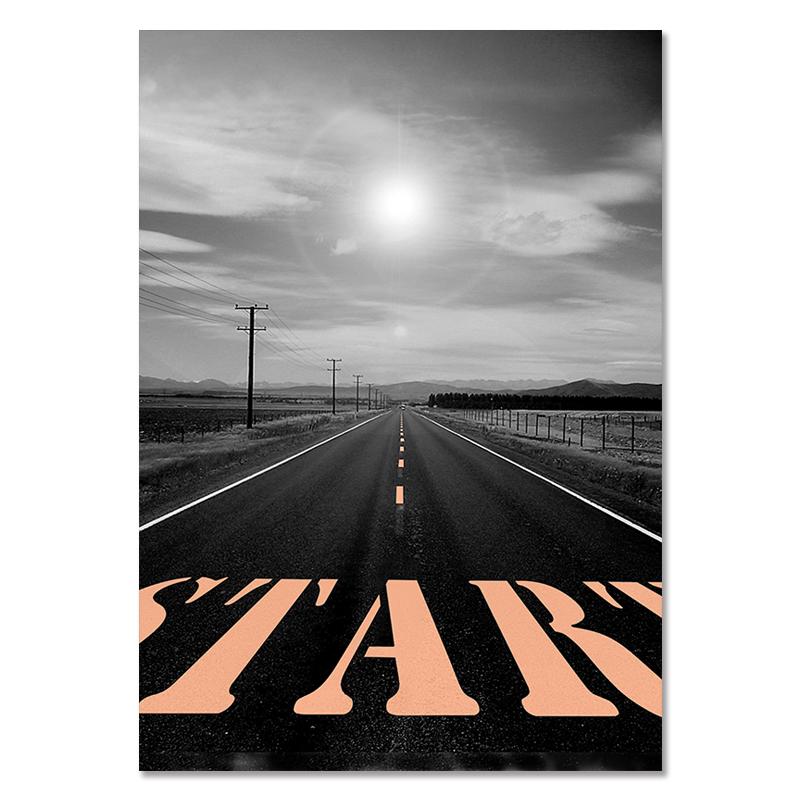 Modern Fashion Eiffel Tower Canvas Painting Landscape Ferris Wheel Balloon Wall Art Posters Tram Road Pictures Living Room Decor