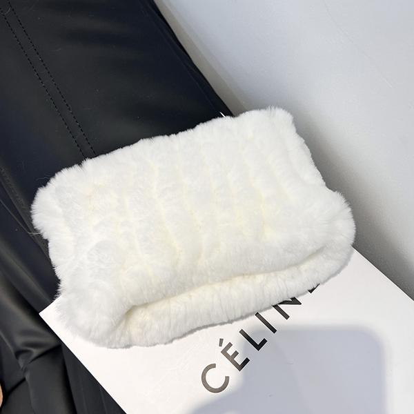 Women Handmade Stretch Real Rabbit Fur Scarf Knit Genuine Rex Rabbit Fur Headbands Girls Natural Rabbit Fur Ring Scarves