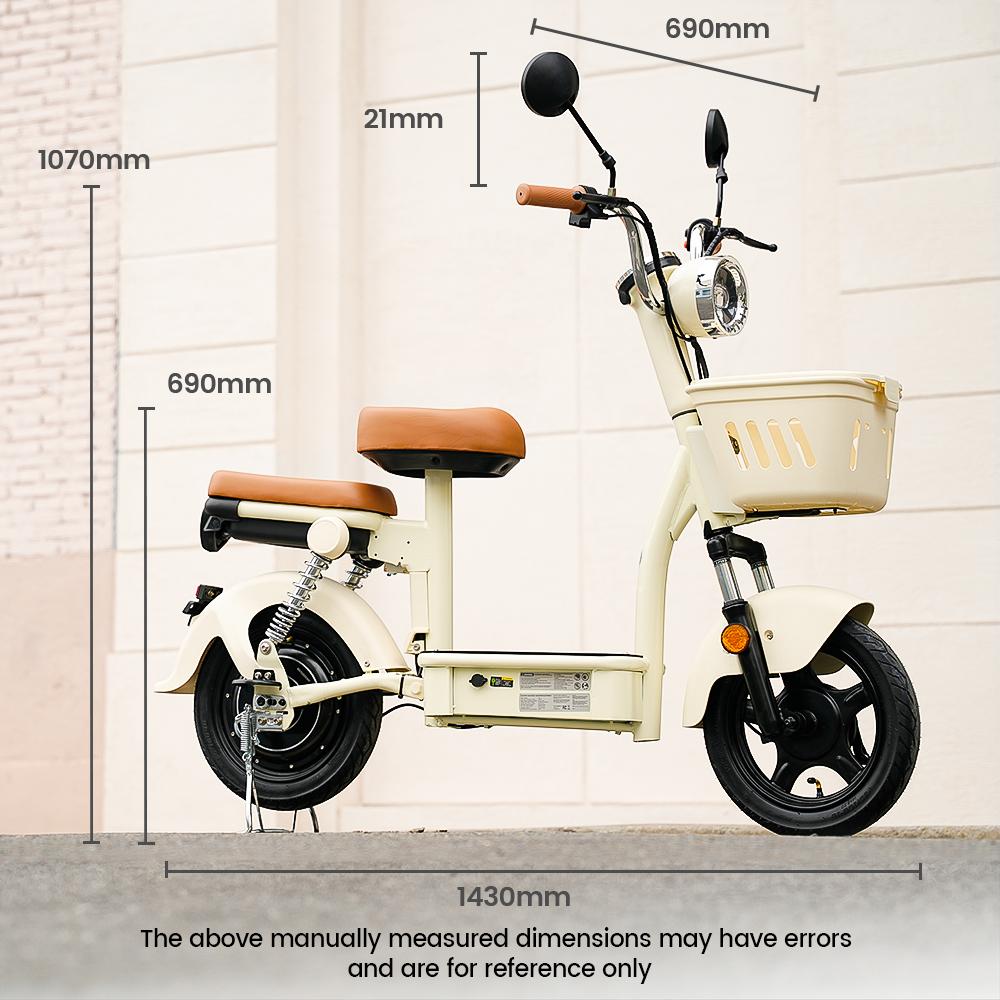 Electric Scooter iScooter Y16 14" 1200W Motor LCD DIsplay Soft Seat Cushion 48V 20AH Fully Suspended Adult Electric Scooter With NFC Card Beige