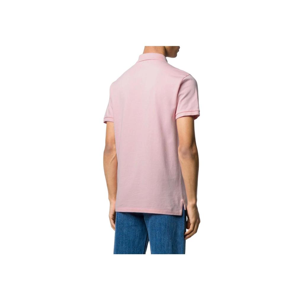 Polo Ralph Lauren Solid Color Pony Embroidered Slim Fit Short Sleeve Polo Shirt Men tops Pink 710835855-004