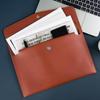 Large Capacity A4 Leather Document Bag with Snap Button for Business and Contracts