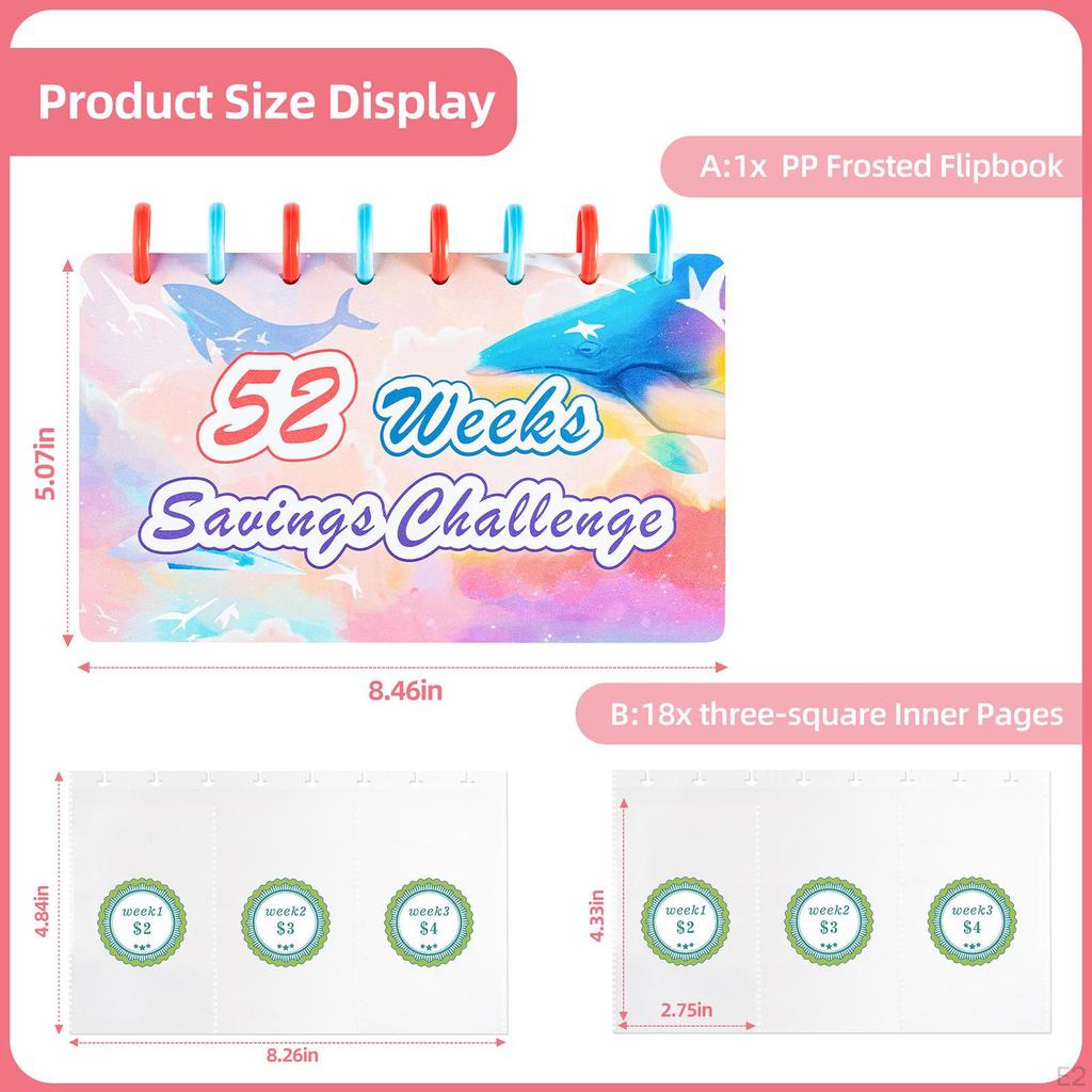 52-tygodniowe wyzwanie oszczędzania pieniędzy Segregator Budżet na gotówkę Planer Walentynki