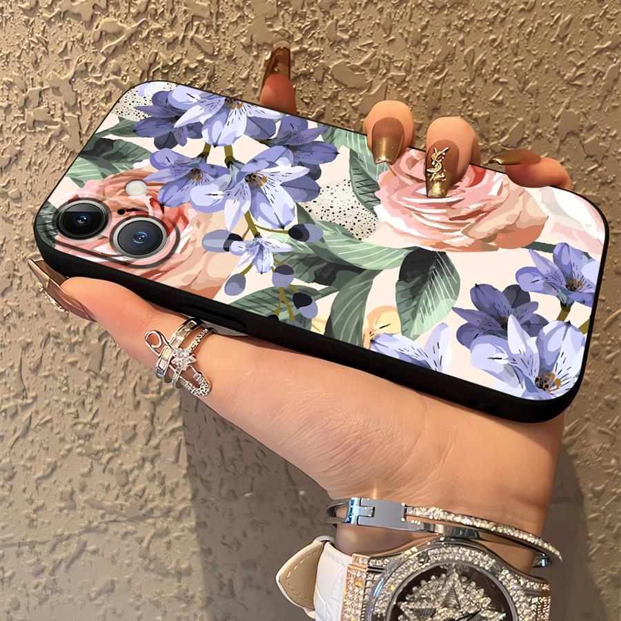 Beautiful Flowers Case for Apple iPhone 17 Pro Max 13 14 11 15 Pro 7 8 16 Air XR XS MAX 12 Funda Phone Cover