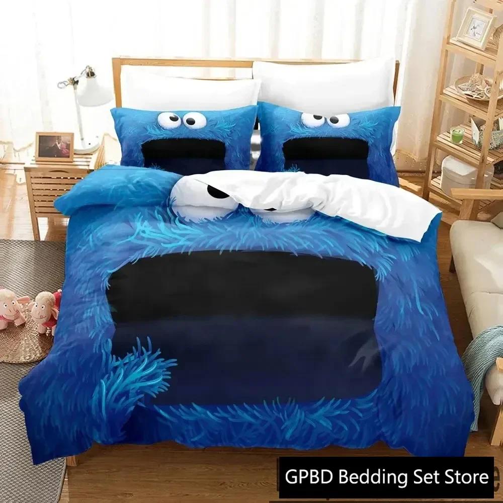 3D Print Cookie Cartoon Monster Anime Bedding Set Double Twin King Duvet Cover Comforter Pillowcase Boys Girls Adults Bedroom