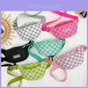 Modern Korean Style Children's Checkerboard Crossbody Bag Fashionable And Cool Design For Boys