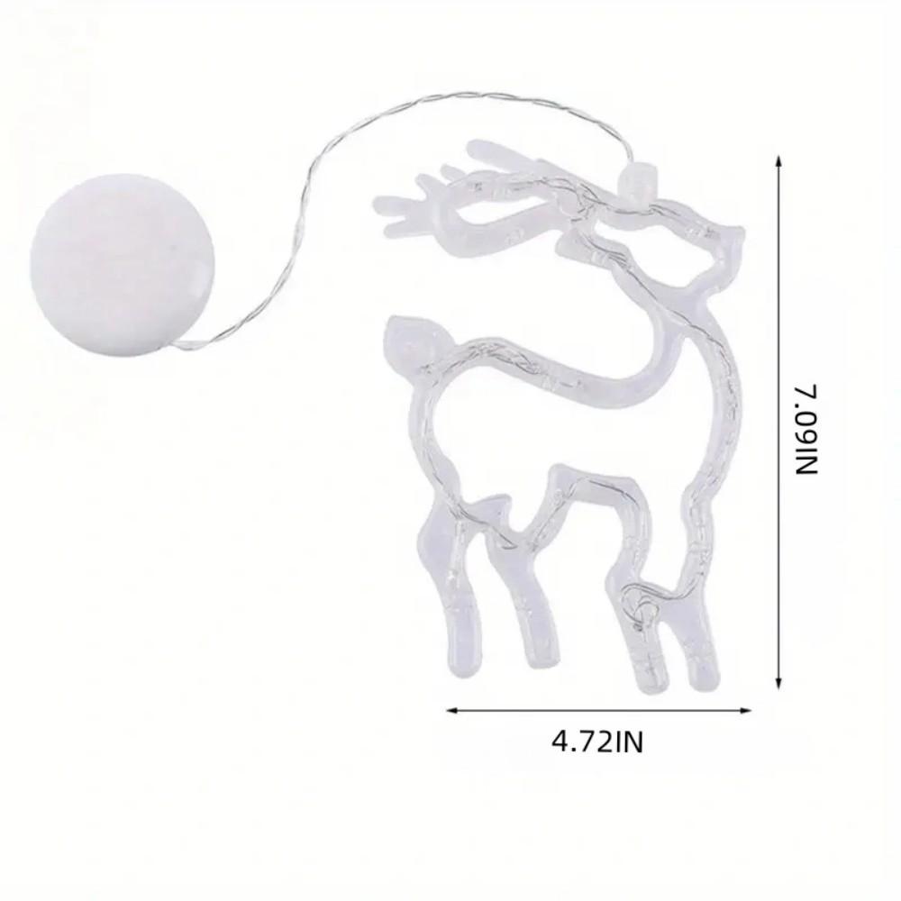 LED Christmas Suction Cup String Lights Battery Box Transparent Deer Bell Snowflake Christmas Tree Colored Lights Holiday Decoration Lights