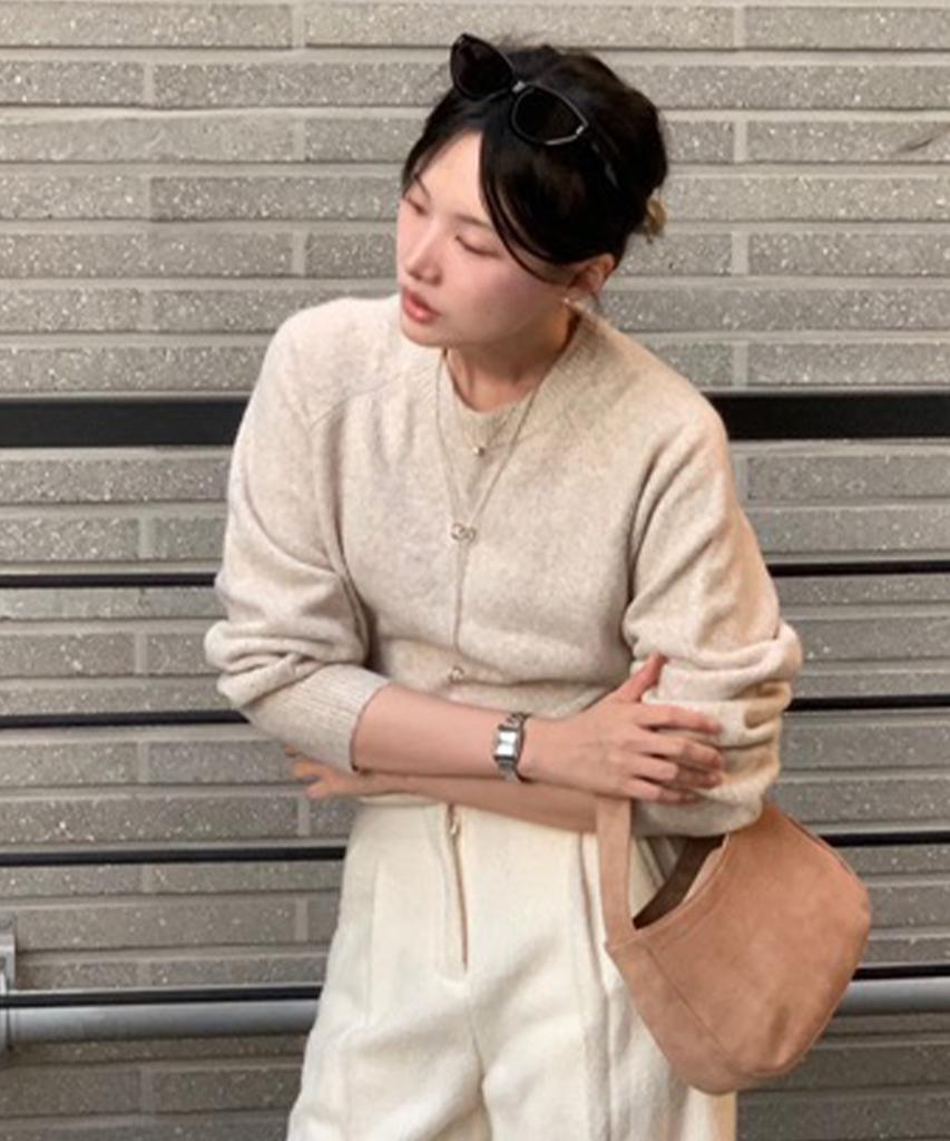 MIND BRIDGE WOMEN [W][Air Wool] Round Neck Knit - 2 Colors