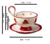 Coffee Cups Flower Tea Mug Hand Drawn Underglaze Colored Ceramic Cups and Dish Set Japanese Afternoon Tea with High Footed Cup