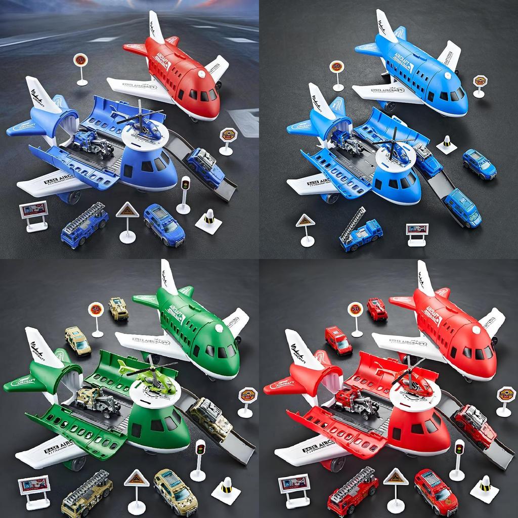 Multifunctional Transport Plane Set For Kids With Music Sounds And Colorful Design