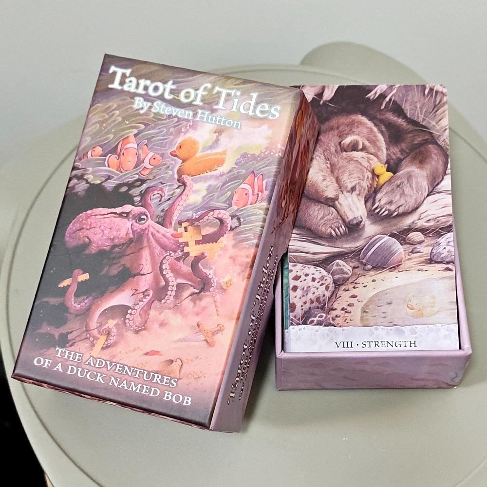 Tarot of Tides: The Adventures of A Duck Named Bob 12*7cm ―Unique 78-Card Tarot Deck In Rigid Box - Double-embossed Cardstock