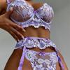 Europäisches und amerikanisches neues Sex-Unterwäsche-Set für sexy Frauen, dreiteilig, Netz-Transparent