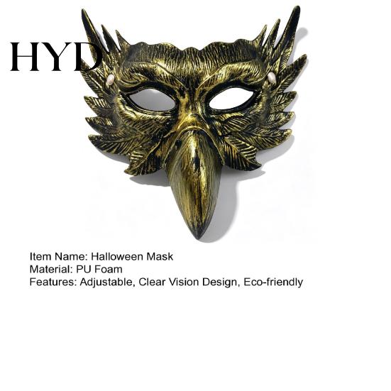 Bequeme Sichtmaske Halloween Adler Halbmaske, Vintage Gold Venezianischer Stil Maskenball Gothic Cosplay Requisiten Kostüm