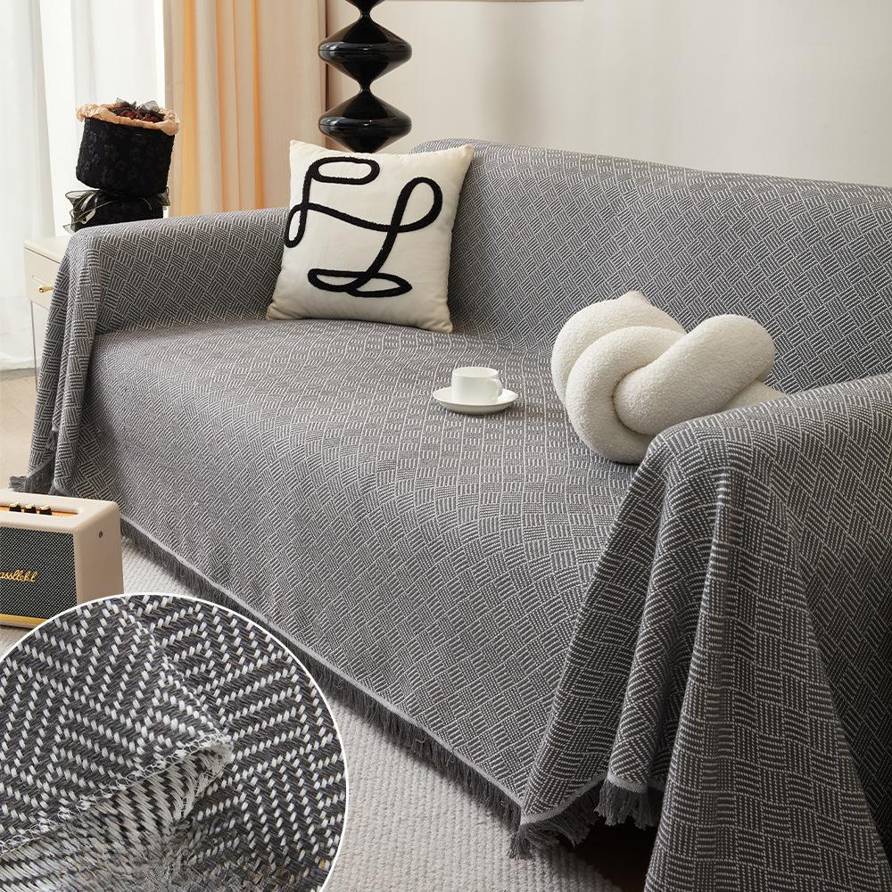 Oblique Mesh Sofa Cover Cloth Towel All-Inclusive Universal Four Seasons Universal Simple Modern Sofa Cover Anti-Cat Scratch Cushion
