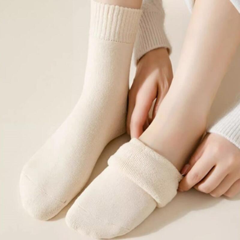 Women's Plain Pattern Insulated Lined Daily Socks