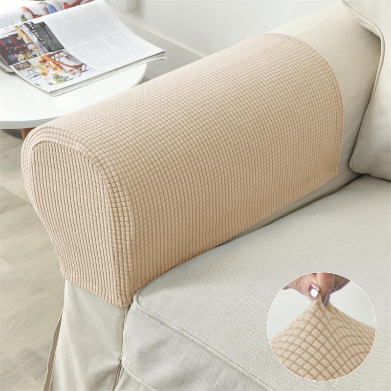2 Stück/Set Dehnbarer Sofa-Armlehnenbezug Jacquard Staubschutz Couch Sessel Armlehnenbezug Möbel-Schutzhülle für Heimdekoration