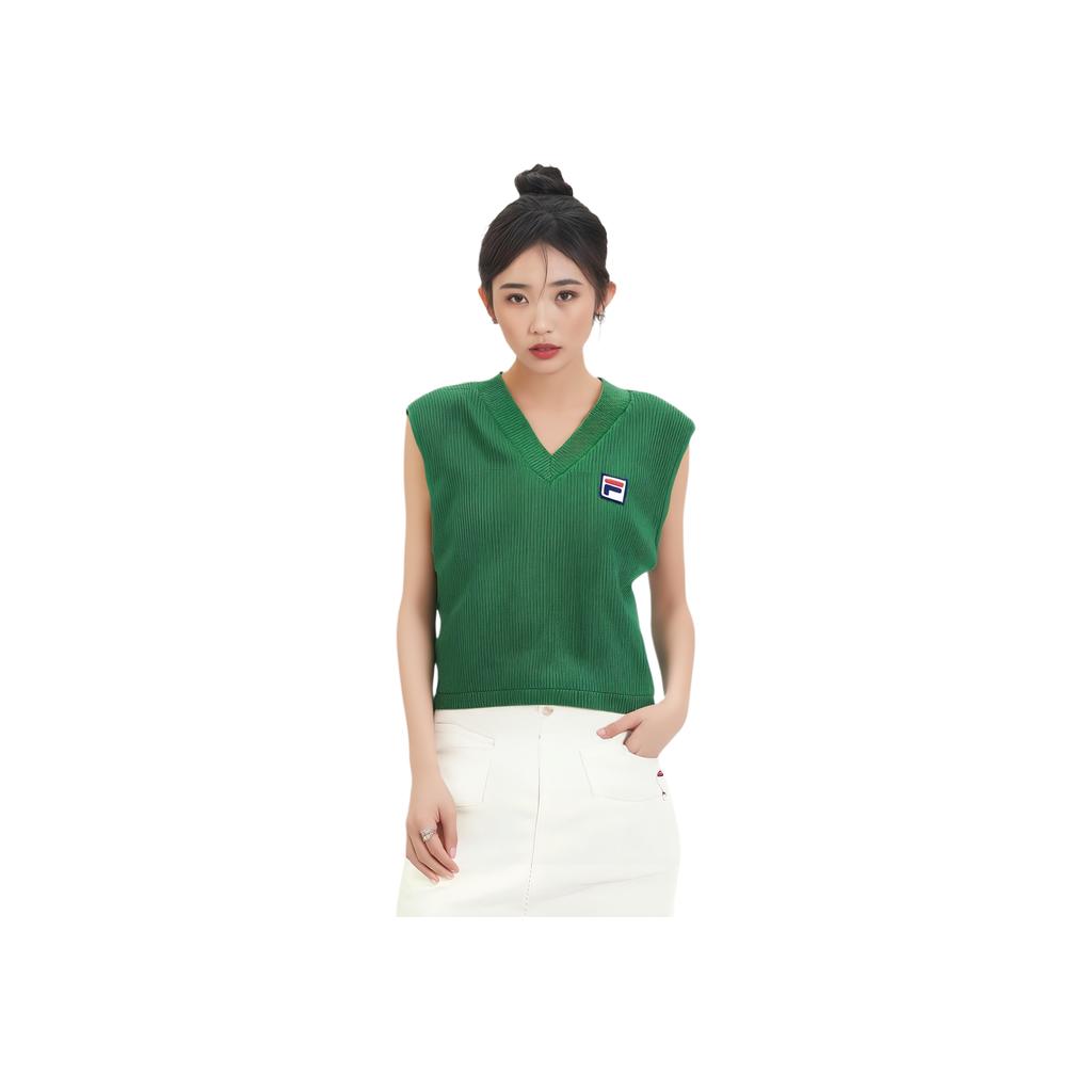 FILA X Hailey Collaboration Simple Versatile Comfortable College Style Tennis Vest Women tops Green A71W523102F-GN