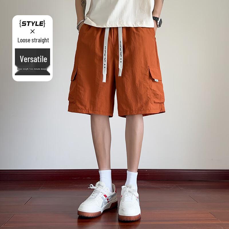 ROMON Men's Summer Loose Straight-Leg Shorts