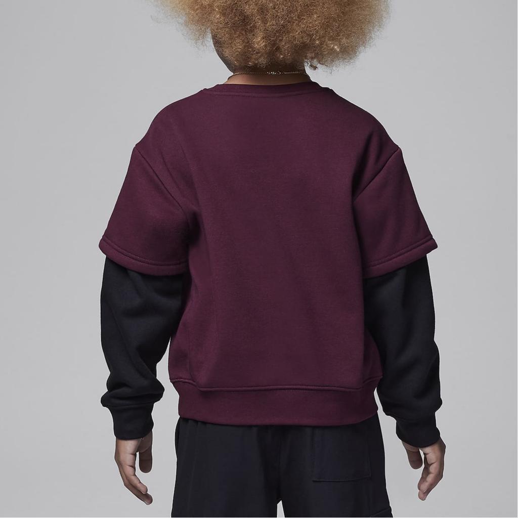 Jordan Comfortable Loose Color Block Versatile Hoodie Kids Hoodies Port-Wine JD2342078GS-002
