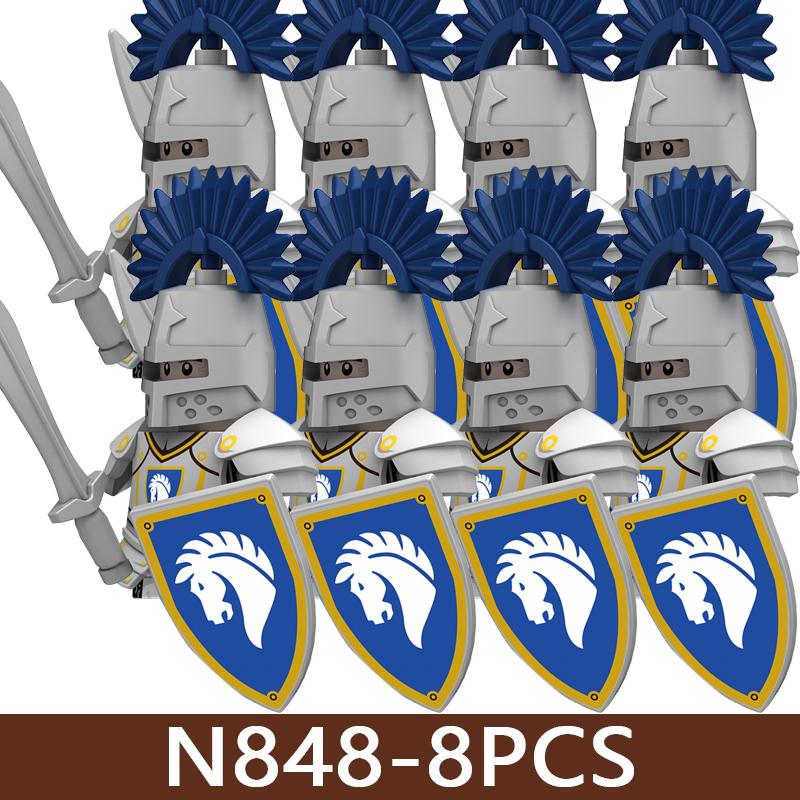 Château Médiéval Soldat Armée Blocs de Construction Château Militaire Corbeau Cheval Serpent Chevalier Guerrier Infanterie Accessoires Briques Jouets