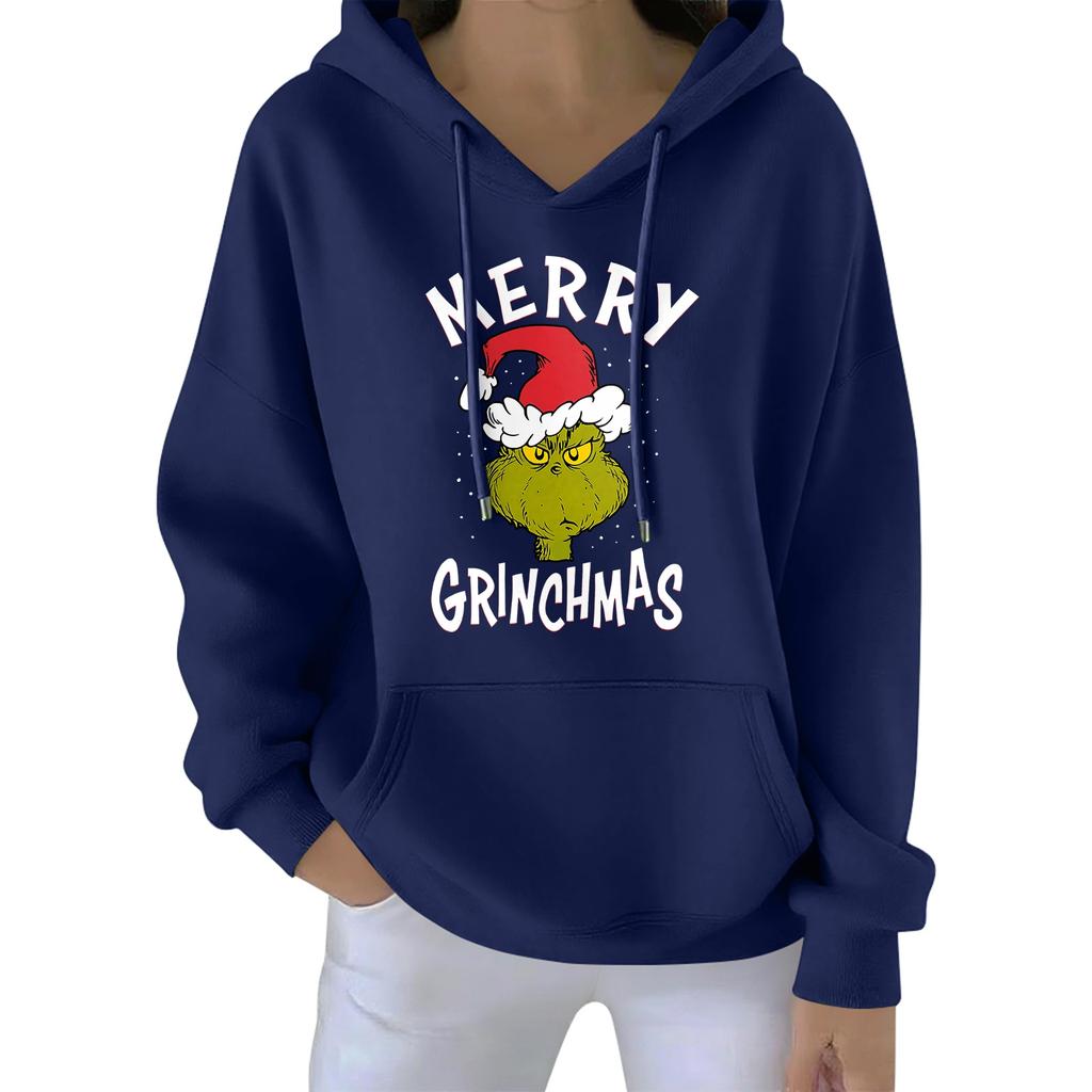 Women's Christmas Hoodie Funny Cute Christmas Holiday Sweatshirt Pullover