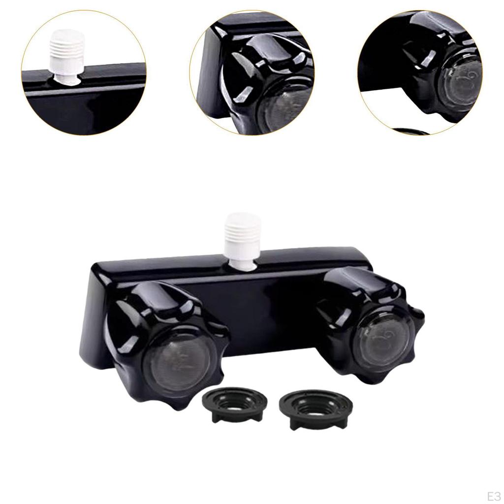 RV Shower Faucet Camping Fashion Double Handle Easy Installation Valve Diverter