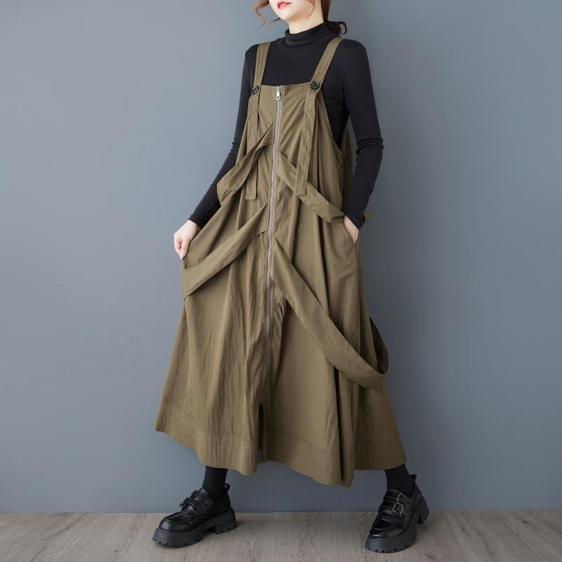 Ärmelloses Träger-Übergröße Vintage Neu in Kleider für Frauen lässig locker lang Frühling Sommerkleid