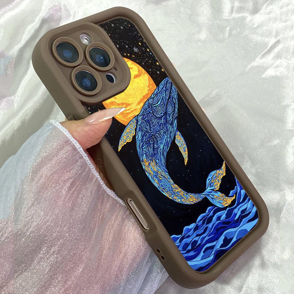 JT480 Smart Whales for iPhone 17 16 15 14 13 Pro Max Samsung S26 S25 Ultra A17 A07 A56 A16 A15 A14 A13 A06 A25 Xiaomi 15T Redmi 15c 14C Soft Case