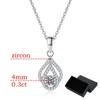 D Farbe 4 mm 0,3 CT 100 % echte Moissanit-Halskette für Frauen, Hochzeit, hohles Design, glitzernder Wassertropfen-Anhänger, S925 Sterlingsilber
