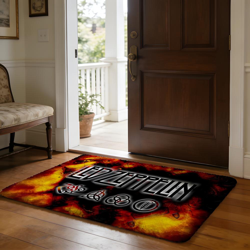Led ZZeppelin K Floor Mat Soft Flannel Absorbent Mat Non-Slip Rug Home Bedroom Bathroom