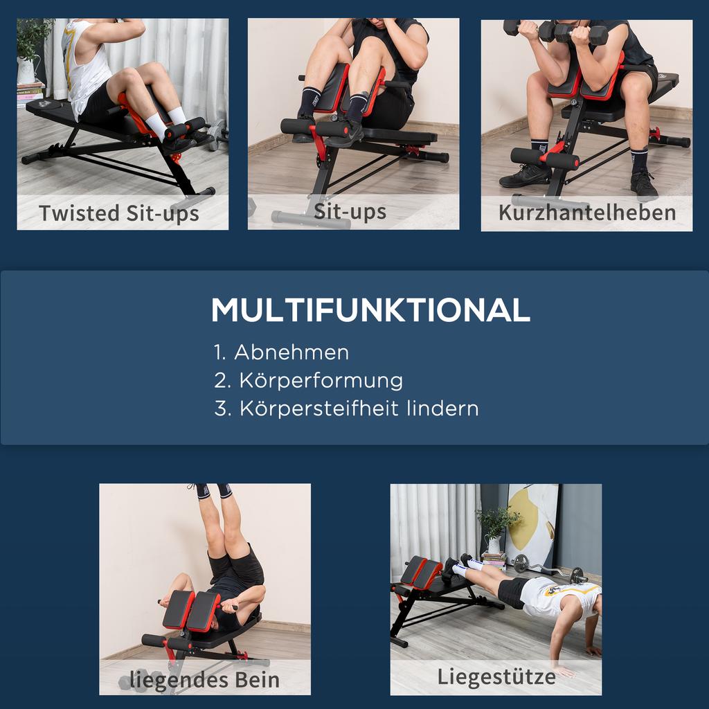Dumbbell Weight Bench, 7-Level Adjustable Hyper Extension Sit-up Bench, Multifunction Bench Press Gym Bench, Ab Decline Flat Machine