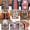Linen Fabric Tablecloth 13x72In Vintage Independence Day Table Runner Slip-Proof Tablecloth for Placemats Table Cloth