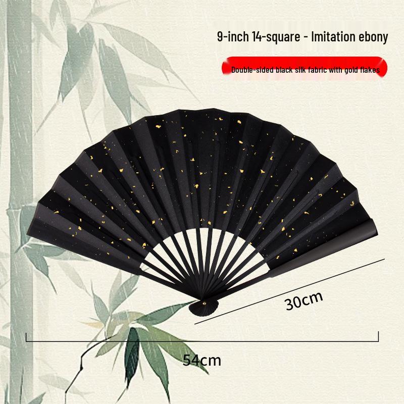 Silk Folding Fan: 8"-10" Waterproof, Tear-resistant, Calligraphy-Ready, Traditional Style