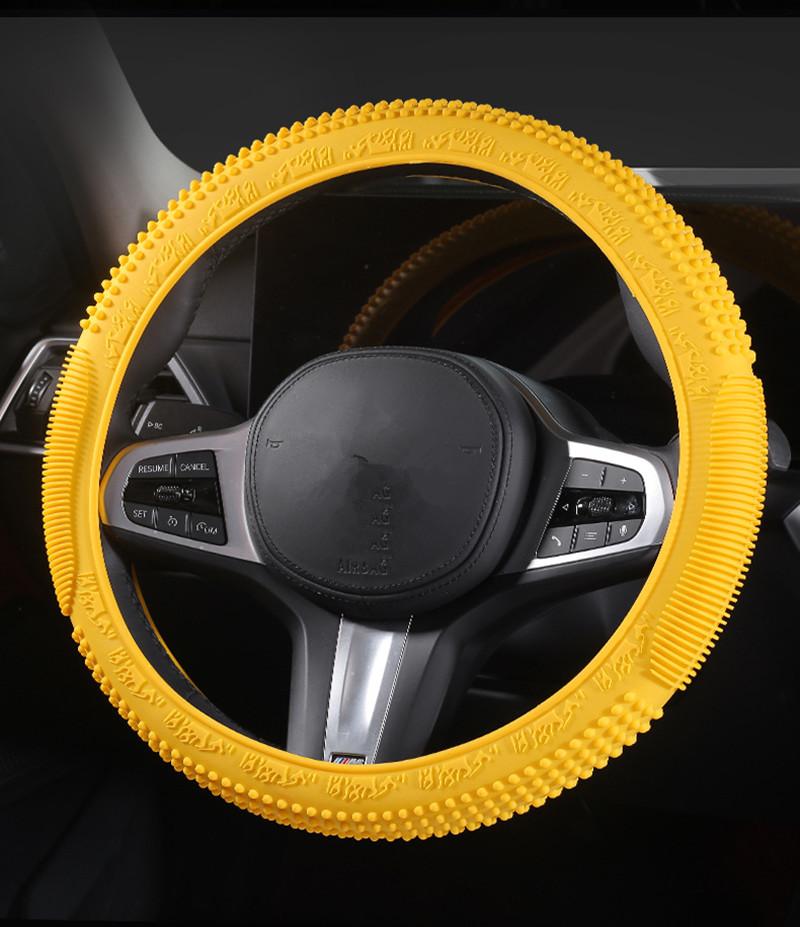 

New Car Silicone Steering Wheel Cover 36cm 37cm 38cm Elastic Protector Car Steer Wheel Silica Gel Decoration for Car O/D type жёлтый
