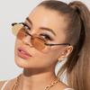 Rimless Square Sunglasses Female Sun Eyeglasses Metal Stylish Shades Women UV400 Gradient Lenses Frameless Glasses